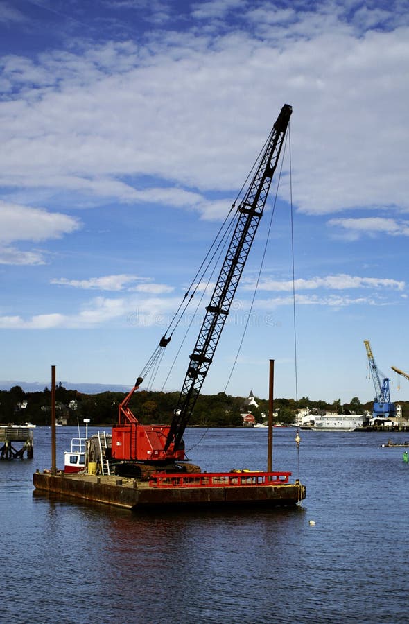 Crane Barge Doing Marine Heavy Lift Installation Stock Photo Image of