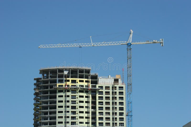 Crane and building