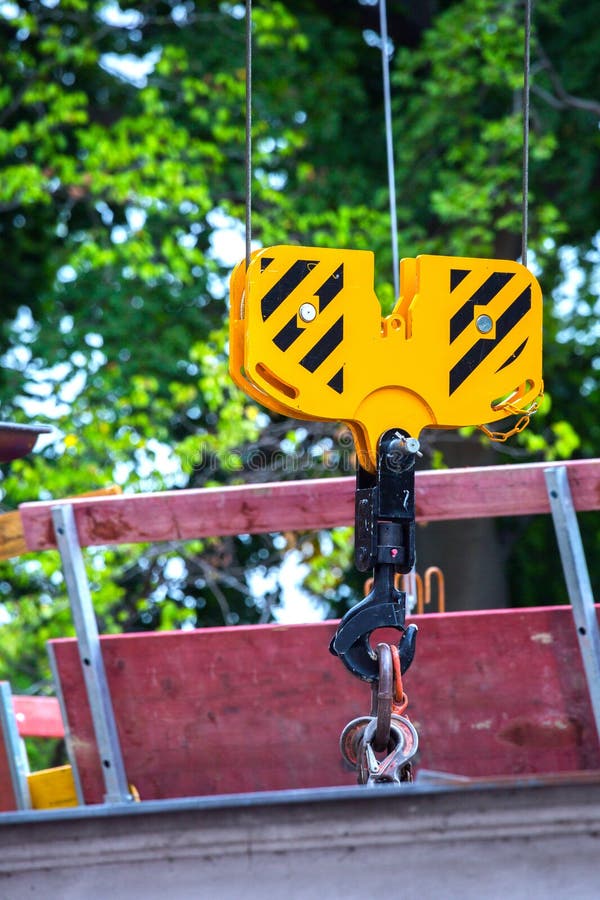 Crane Hoisting Block with Hook on Steel Chain on the Steel Rope