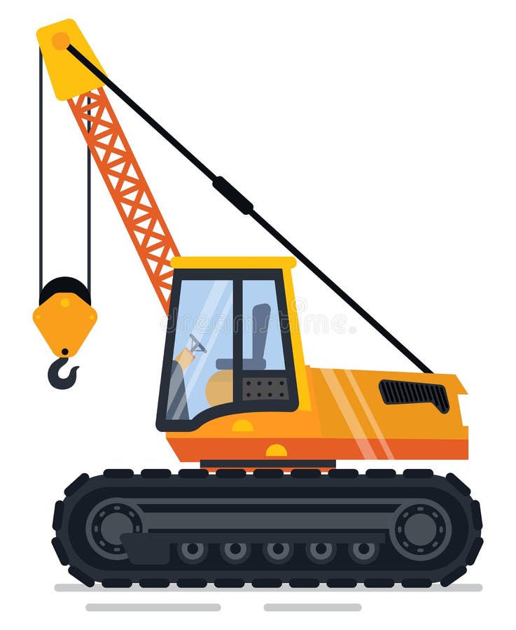 Crane with Hook To Lift and Transport Items Vector Stock Vector