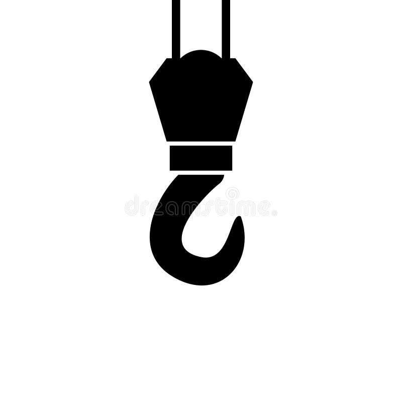The Crane Hook Icon. Building And Lifting Symbol. Flat Stock Vector