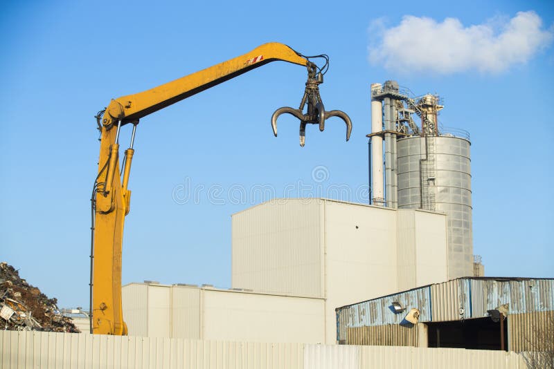 Crane picking up car stock photo. Image of garbage, factory 10540746