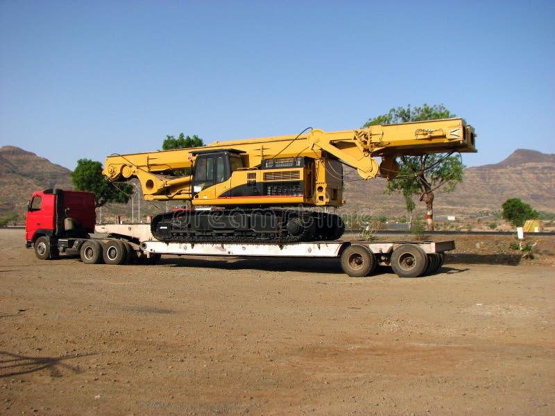 Crane Trailer stock photo. Image of transporter, trailer 5314568
