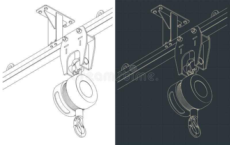 Crane trolley drawings stock vector. Illustration of trolley 268054937