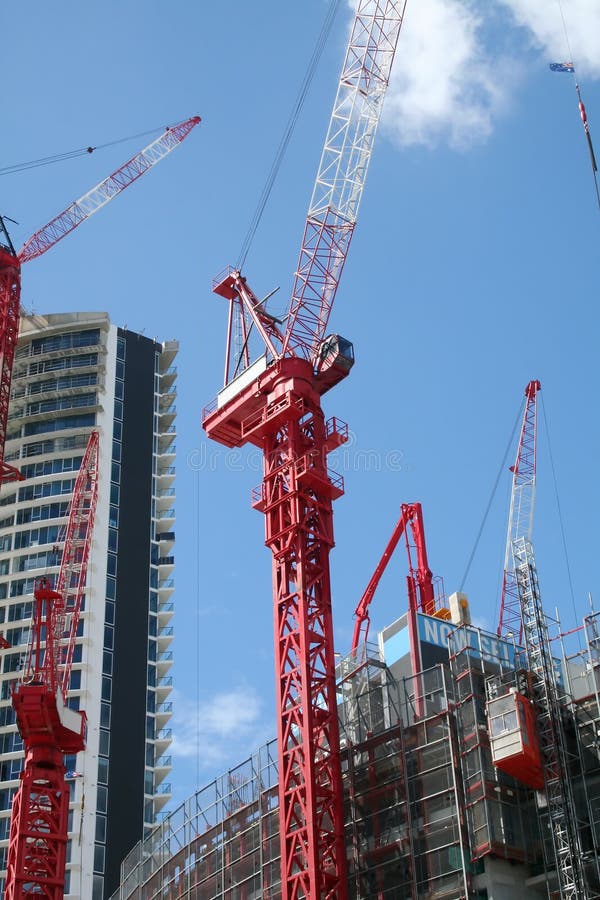 Cranes On A Construction Site royalty free stock photo Cranes On A Construction Site royalty free stock photo