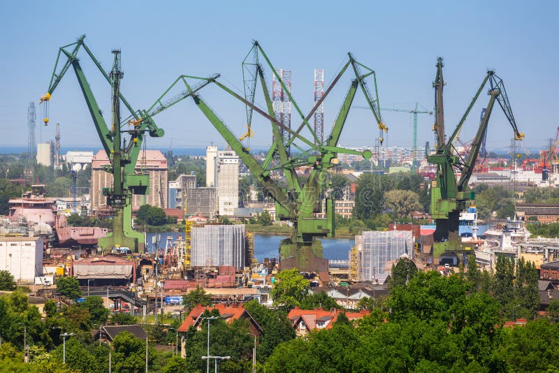 Cranes of the shipyard in Gdansk