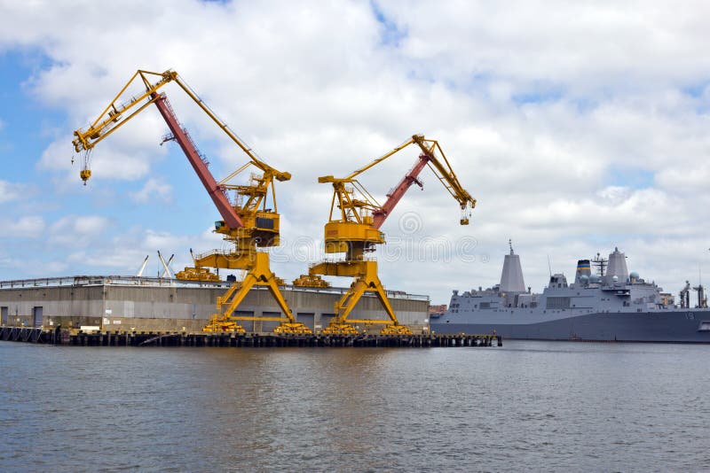 Cranes in US Navy Yard stock photos Cranes in US Navy Yard stock photos