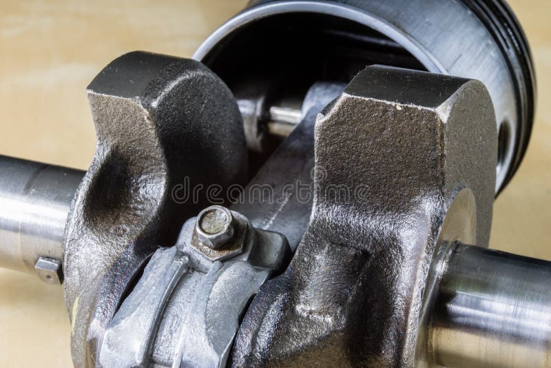 Crankshaft, Piston and Other Parts of the Internal Combustion En Stock