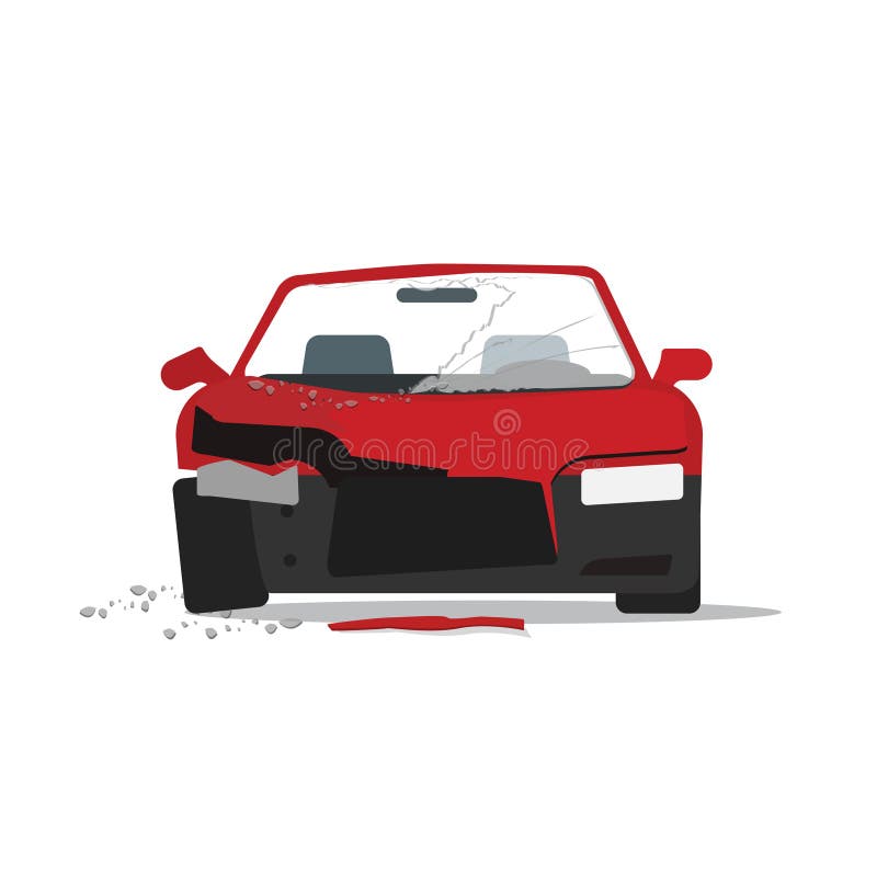 Car crash. Accident in the back of the cars Top view. Flat style Stock  Vector