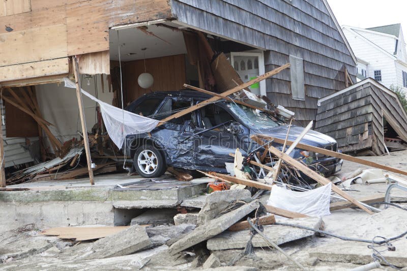 Crashed Cars after Hurricane Sandy Editorial Stock Photo Image of