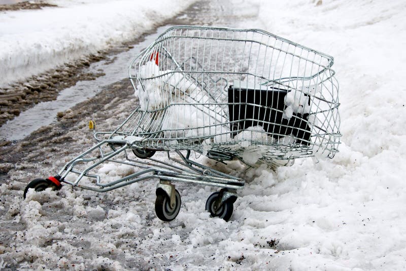 Crashed shopping cart stock photo. Image of accident 40611422