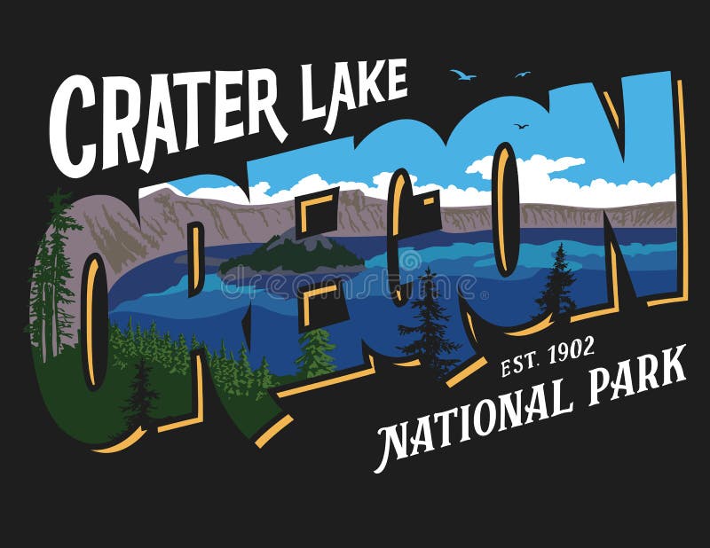 Crater Lake National Park Oregon T-Shirt Design