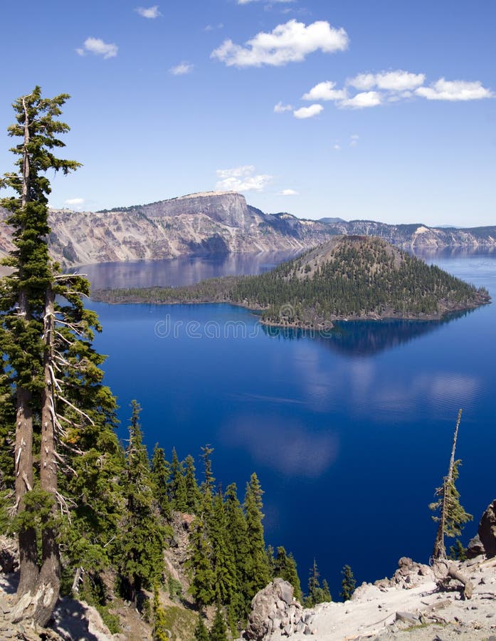 Vertical Blue Water Landscape Crater Lake Oregon