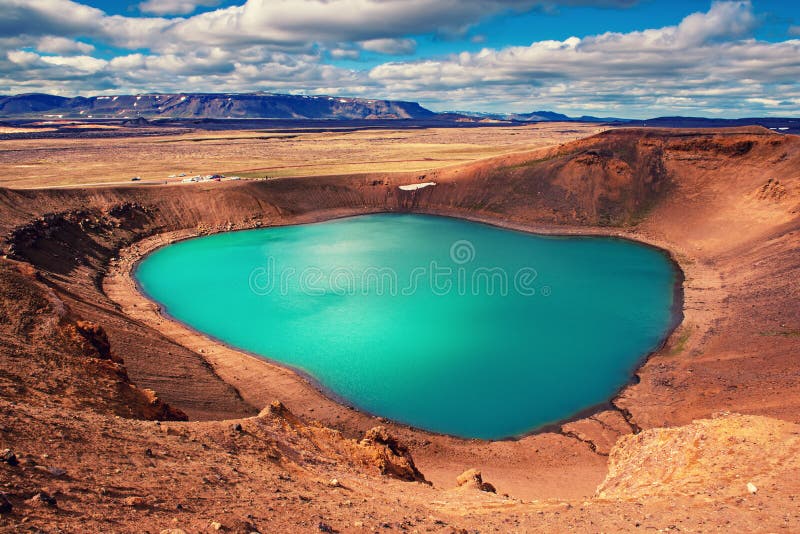 Cratere vulcano viti fotografie stock