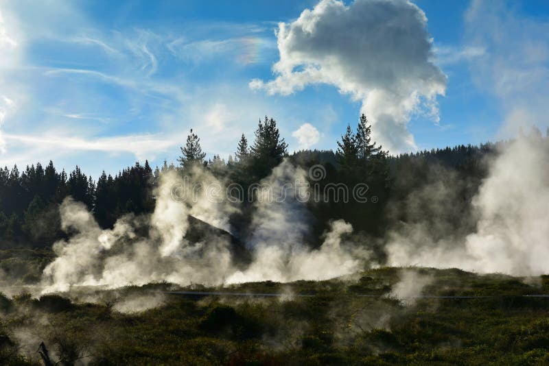 Craters of the Moon geothermal landscape in New Zealand