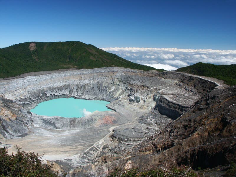 Cratère de volcan Poas images libres de droits Cratère de volcan Poas images libres de droits
