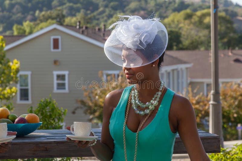 High fashion tea party stock image. Image of park, portraits - 44897671