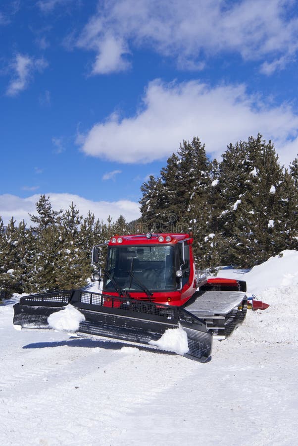 Crawler ratrack near ski-route in mountains