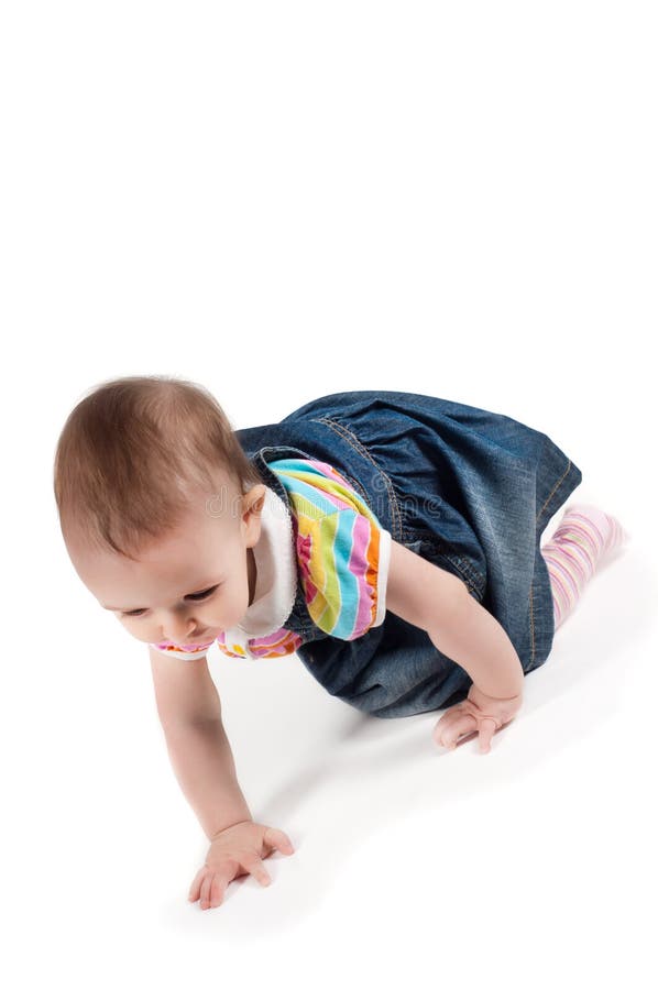Crawling baby girl