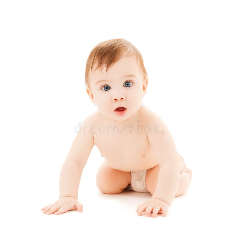 Crawling curious baby royalty free stock photo