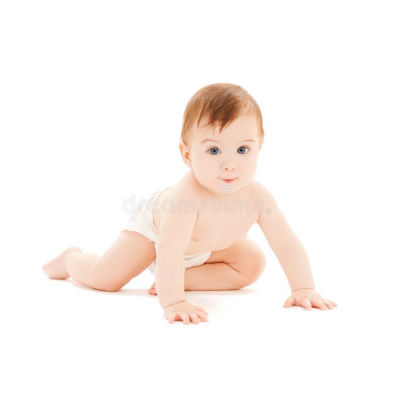Crawling curious baby royalty free stock image