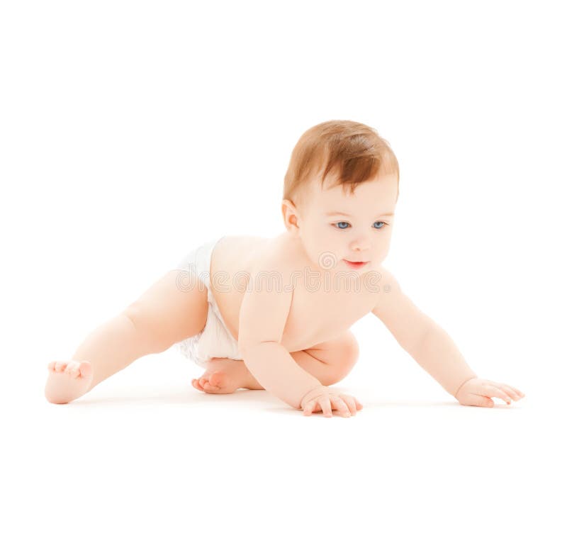 Crawling curious baby royalty free stock image