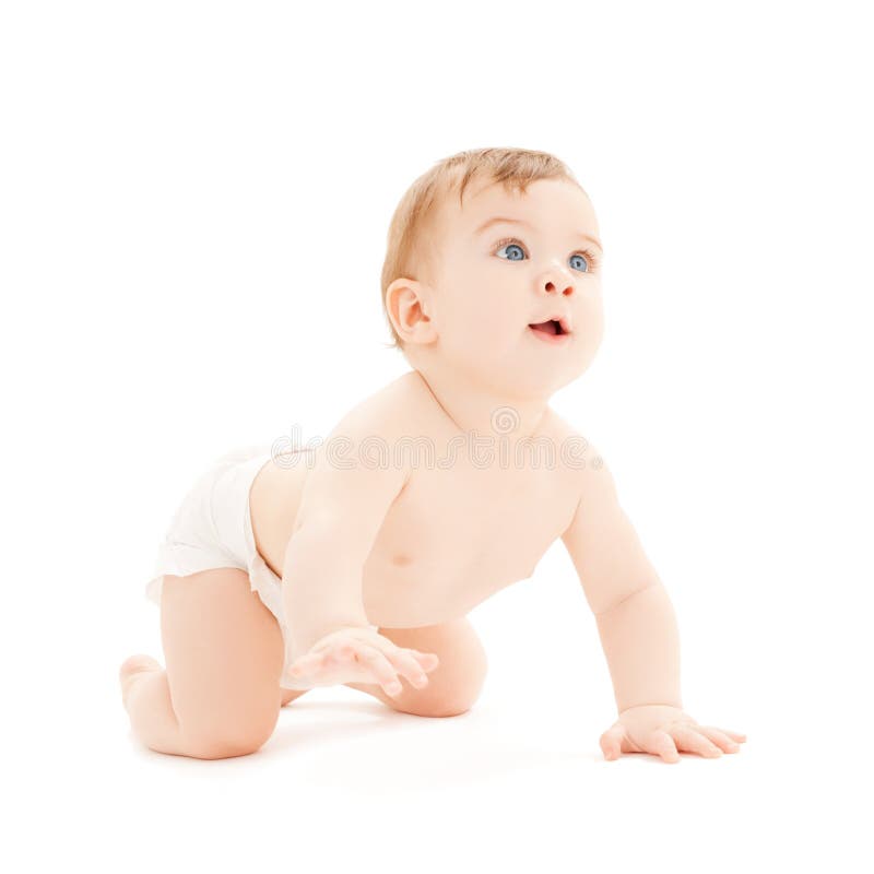 Crawling curious baby royalty free stock image