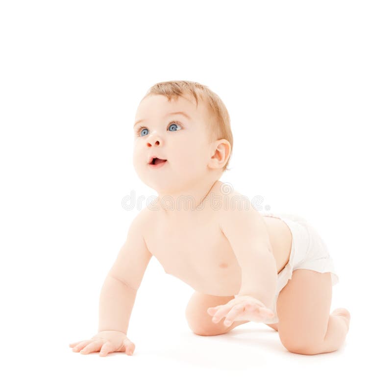Crawling curious baby royalty free stock images