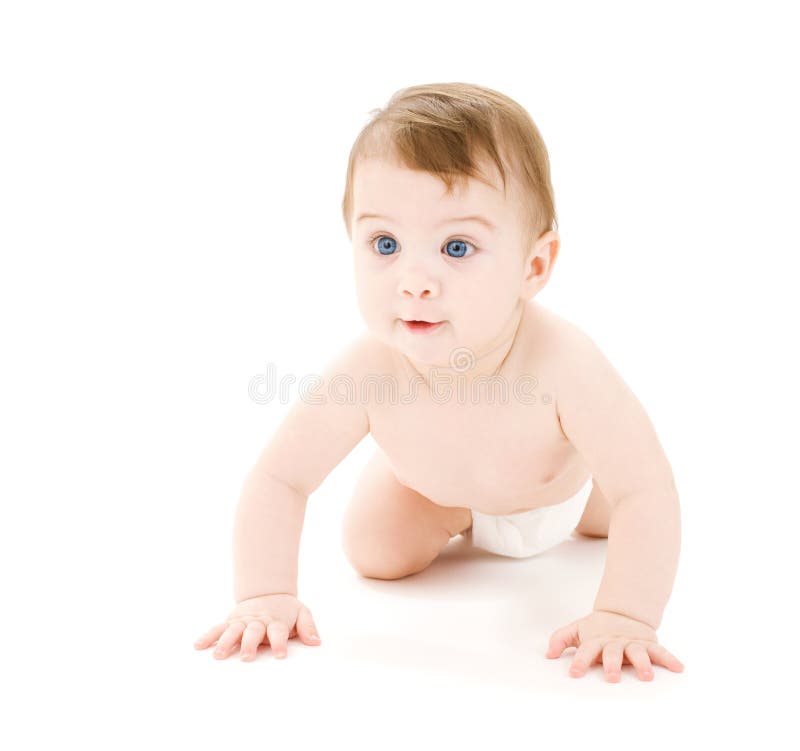 Crawling curious baby royalty free stock images