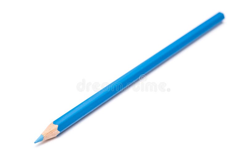 Crayon bleu de coloration d'isolement images stock Crayon bleu de coloration d'isolement images stock