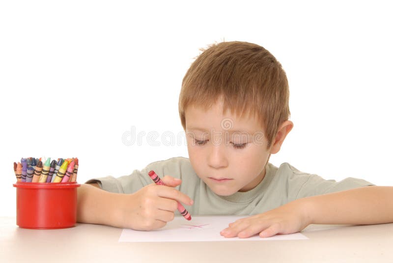 Crayon Boy 3 stock photo. Image of happy, smile, grade 1558804