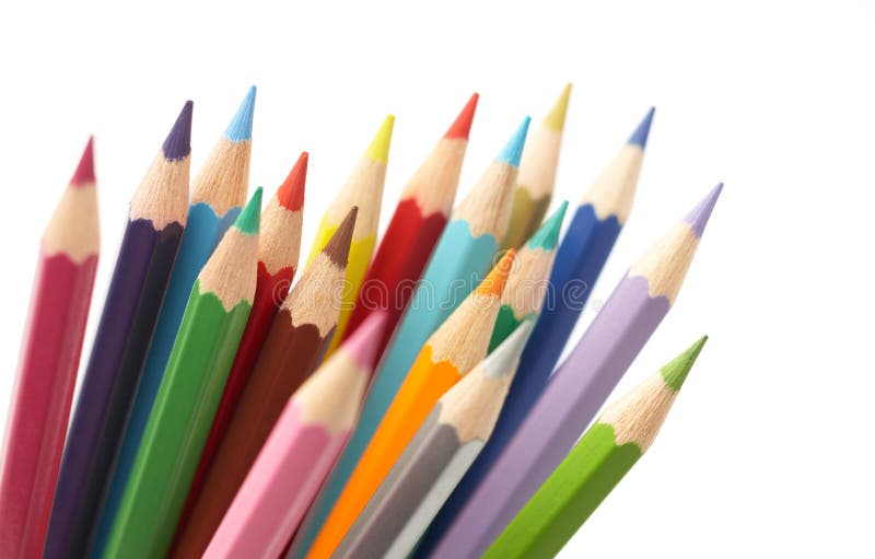 Cadre De Crayon De Couleur Avec Le Blanc Image stock Image du couleur