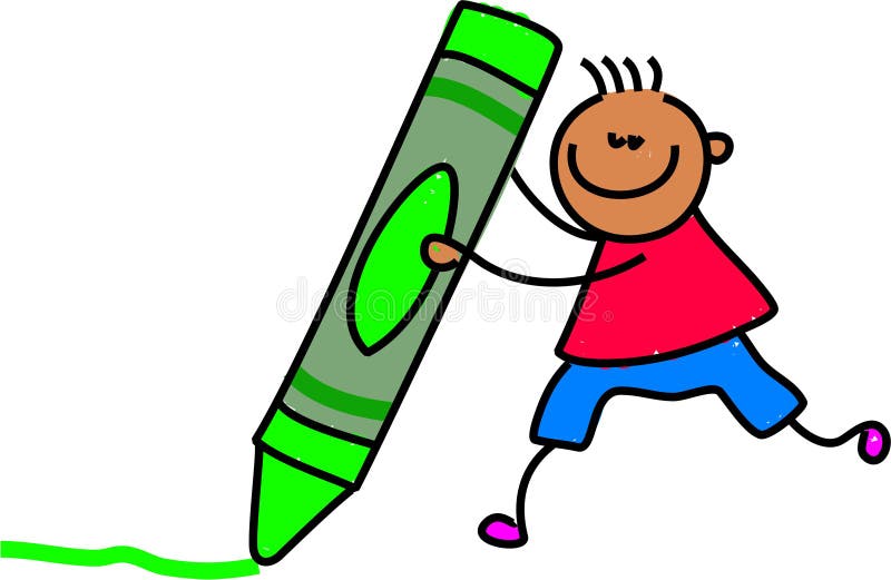 Crayon kid stock illustration. Illustration of creative 1050743