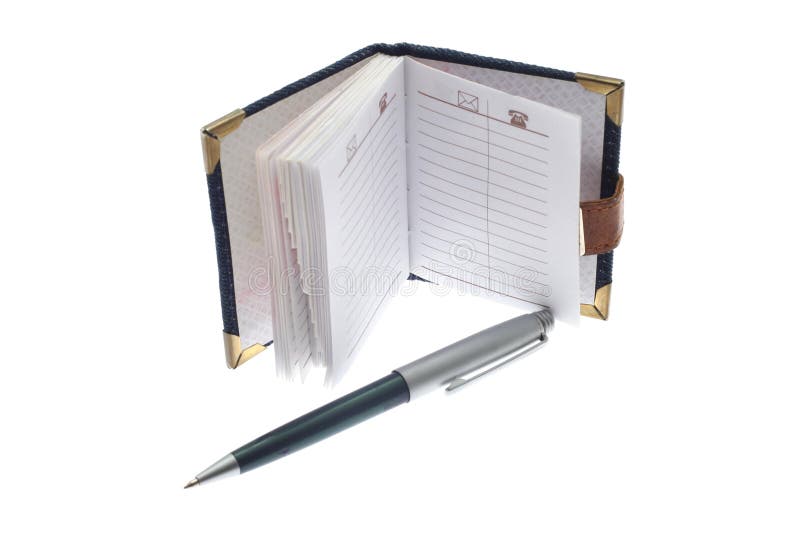 Crayon lecteur de cahier et de bille photos libres de droits Crayon lecteur de cahier et de bille photos libres de droits
