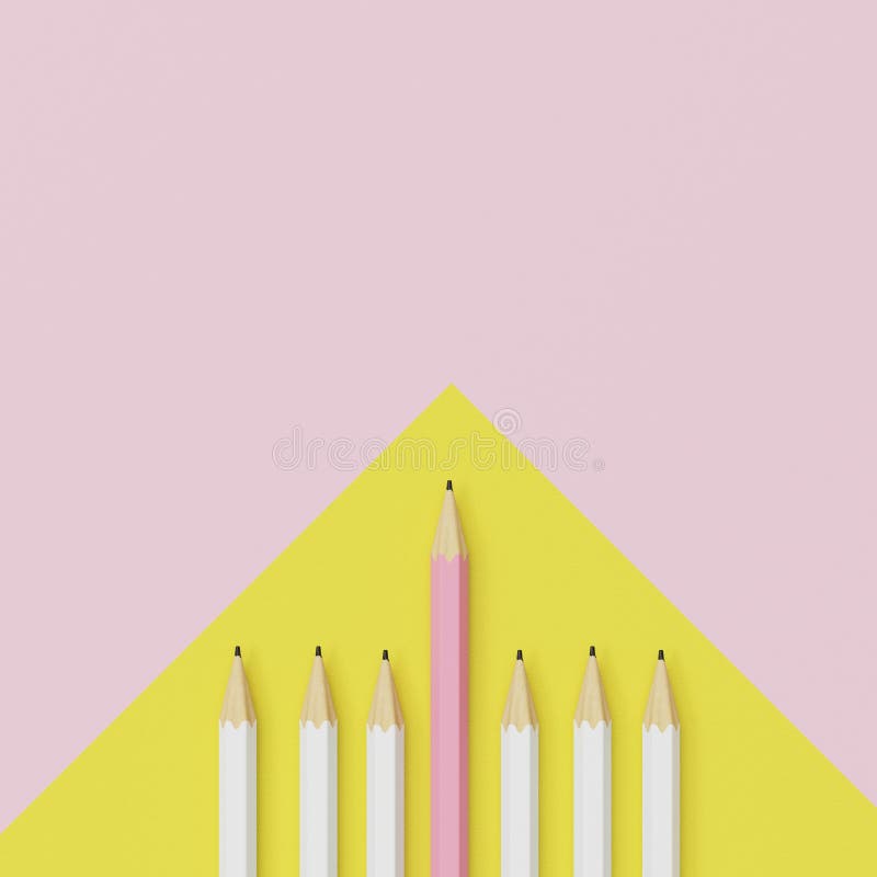 Crayon rose et crayon blanc sur le fond jaune et rose illustration de vecteur Crayon rose et crayon blanc sur le fond jaune et rose illustration de vecteur