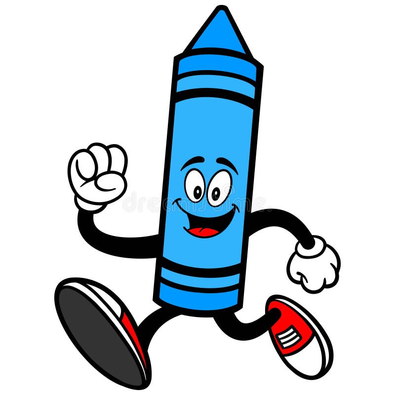 Crayon Running Illustration Stock Vector Illustration of mascot