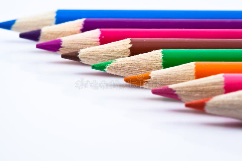 Crayon on white background