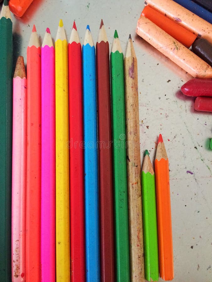 Crayons Art Texture Pattern Stock Photo Image of orange, green 113033286