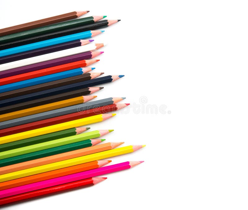 Crayons color?s sur le fond blanc photo stock Crayons color?s sur le fond blanc photo stock