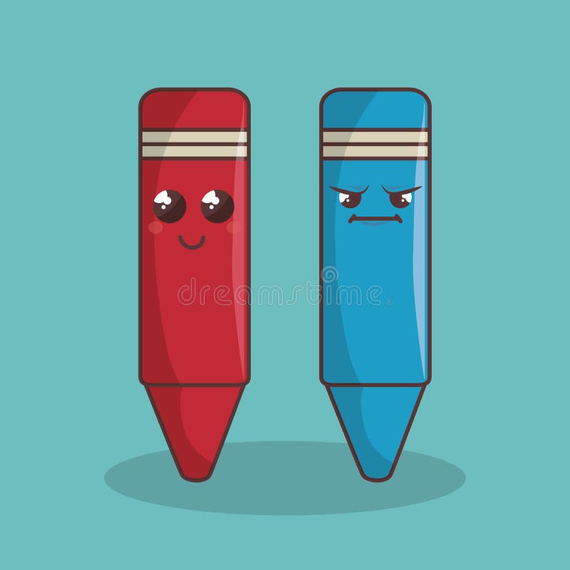 Funny Crayons Cartoon Illustration Stock Vector Illustration of school, smile 34471737