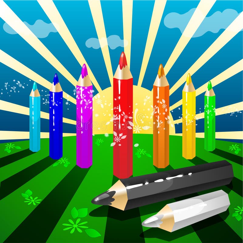 Crayons colorés illustration stock Crayons colorés illustration stock