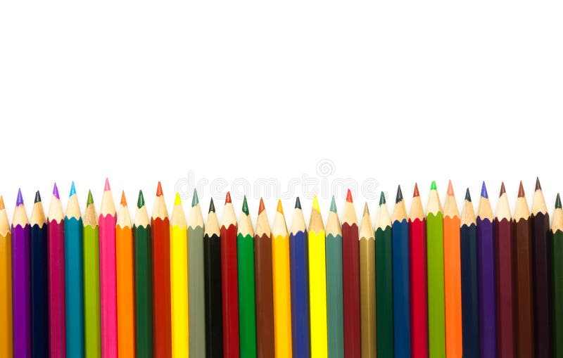 Crayons colorés d'isolement sur le fond blanc images stock Crayons colorés d'isolement sur le fond blanc images stock