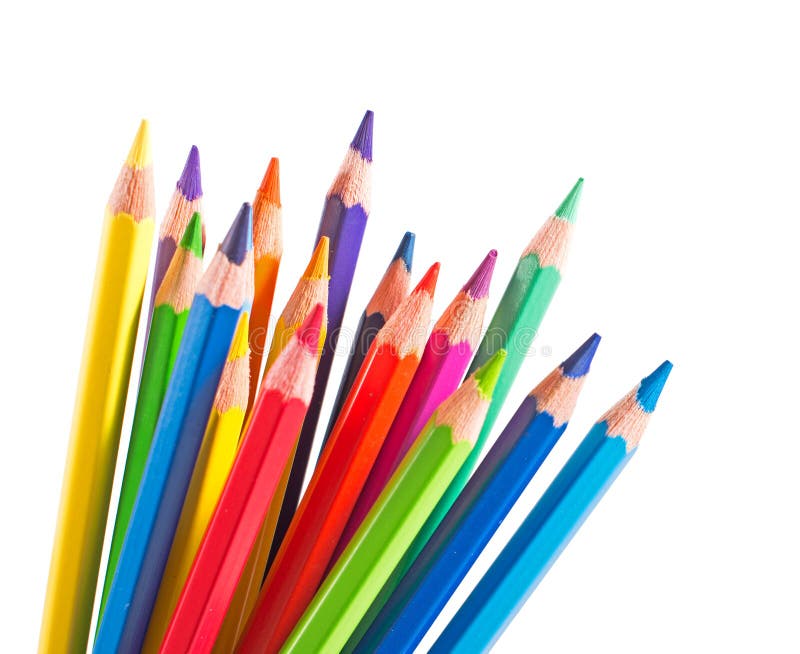 Crayons de couleur verte image stock. Image du personne 24643487