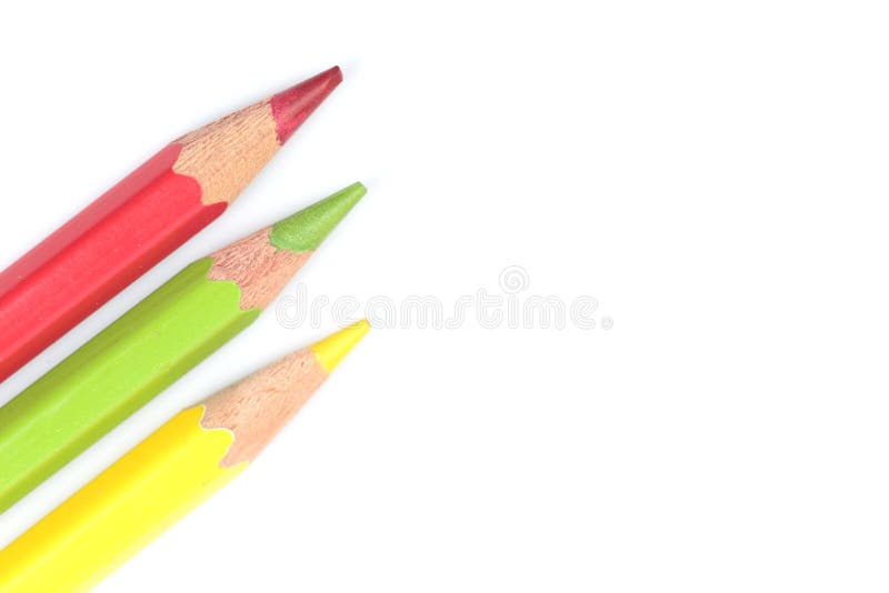Crayons de couleur d'isolement sur le blanc photo libre de droits