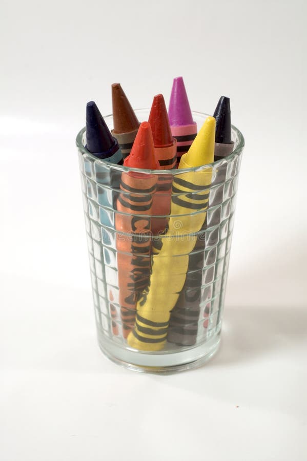 Crayons in Glass stock image. Image of background, colors 4892347