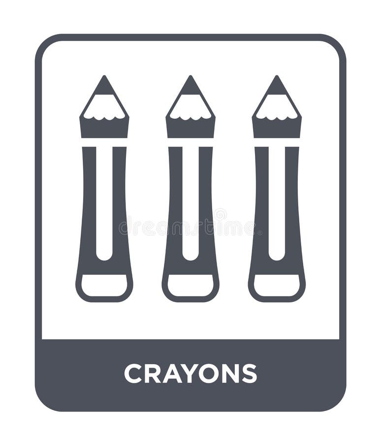 Crayons Icon in Trendy Design Style. Crayons Icon Isolated on White