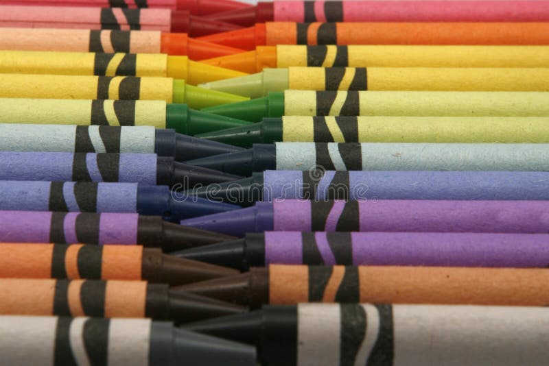 Arrangement of Crayola Crayons on a Black Backdrop Editorial Stock