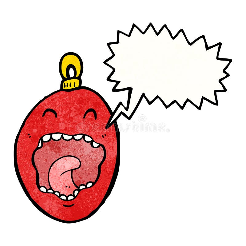 Crazy Christmas Bauble Cartoon Character Stock Vector Illustration of