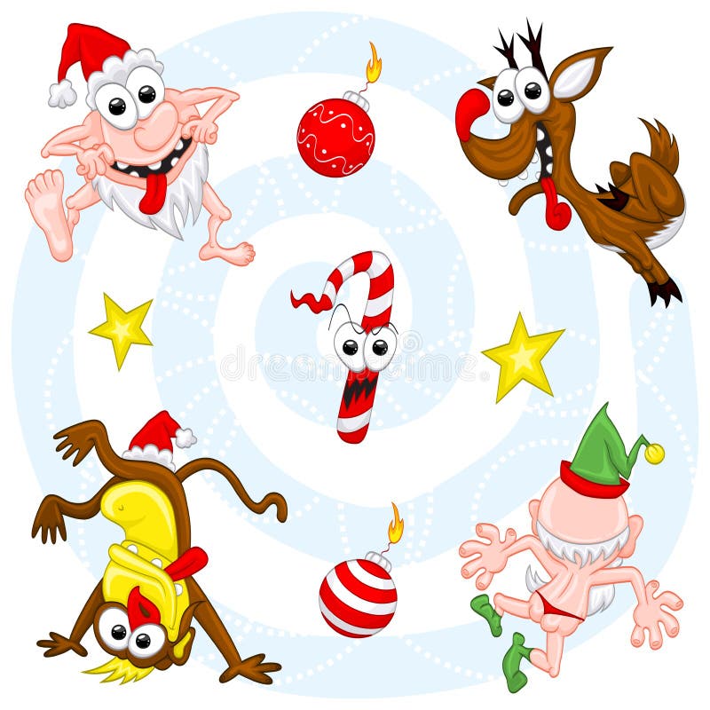 Crazy Christmas Tree Toy Cartoon Stock Illustration Illustration of