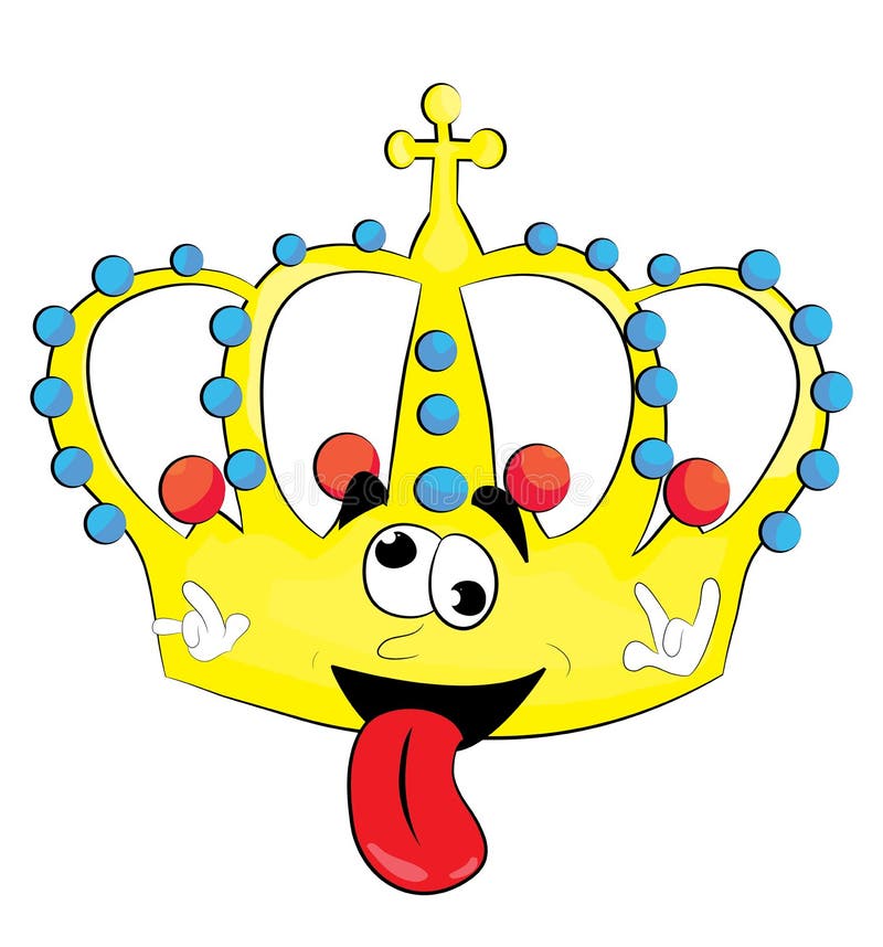 Crazy crown cartoon stock illustration. Image of funny 48692725
